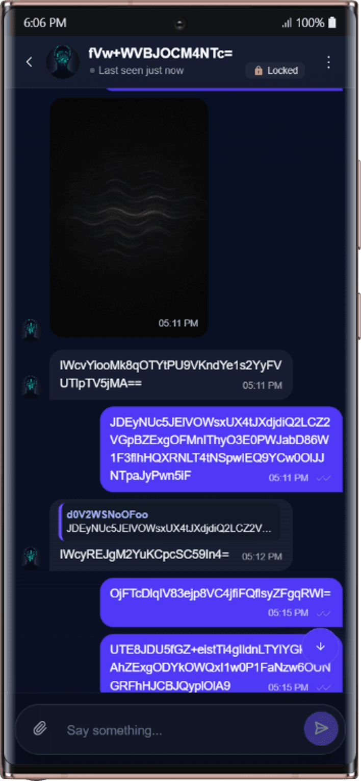 Encrypted Enzypher chat with image on Android